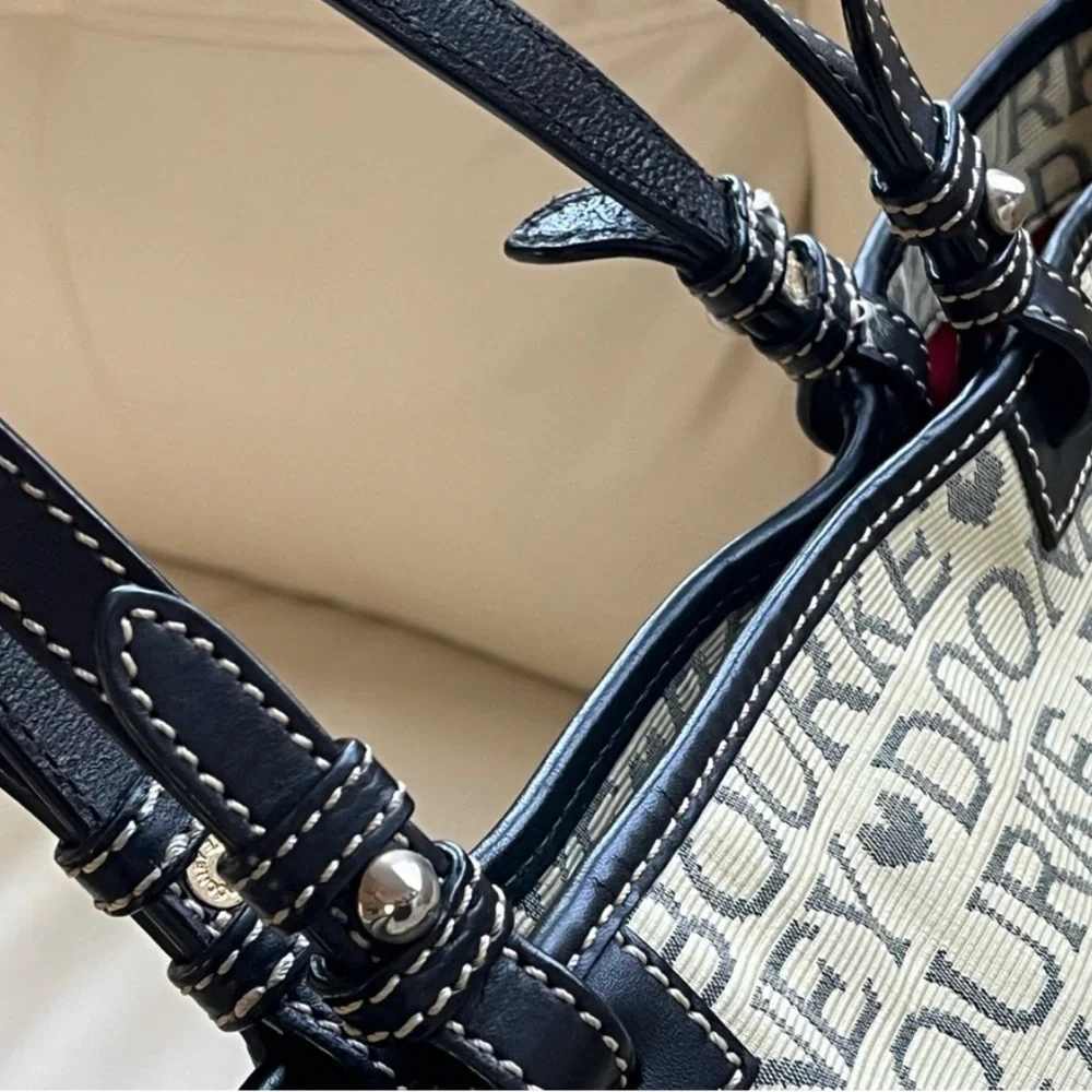 Dooney & Bourke Black and Cream Logo Tote - Picture 12 of 15